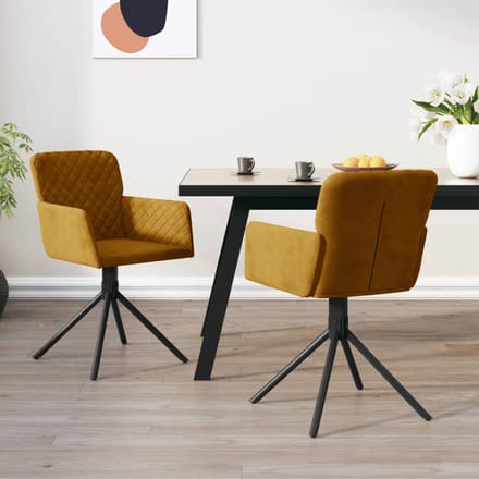 vidaXL - Eetkamerstoelen - draaibaar - 2 - st - fluweel - bruin