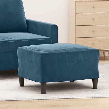 vidaXL - Voetenbank - 60x50x41 - cm - fluweel - blauw
