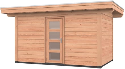 Douglas overkapping, 500 x 300, met schuur en achterwand, Westwood Vrijbuiter Basic