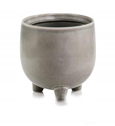 Polnix - Keramische Bloempot - 12 cm - Met Poten - Olijfgroen