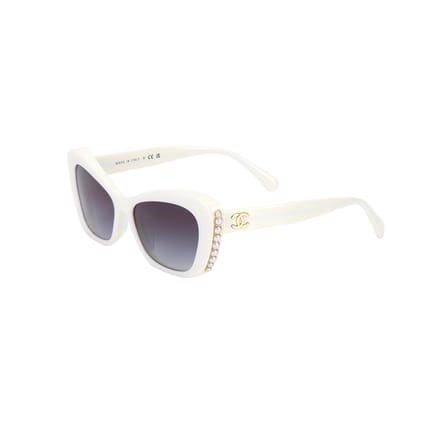 Lunettes de soleil Chanel Minimalistes Tendance Polyvalentes Papillon Unisexe CH5481HA-1255S6 Basic Packaging-Eyeglass Case+Box,56mm,White