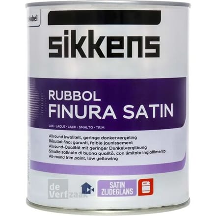 Sikkens Rubbol Finura Satin - Lakverf - Dekkend - Terpentine basis - Wit