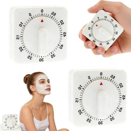 Kookwekker Set - Keuken Timer - Koken Bakken Leren - Mechanisch Batterijvrij - 2 Stuks - Wit