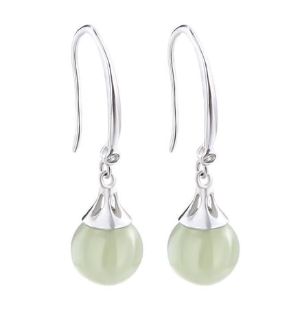 Zilveren Oorhangers Jade - Oorbellen Zilver