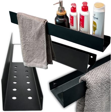 Zolta - Wandplank - Zwart - 60 cm - Loft Stijl - Met Perforatie