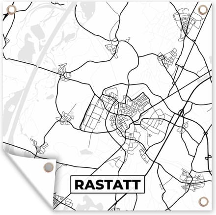 Tuindoek Rastatt - Kaart - Plattegrond - Stadskaart - 100x100 cm