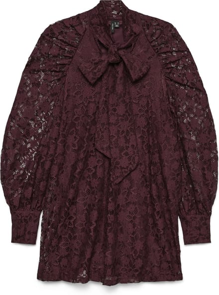 VERO MODA - VMMETA LACE LS SHORT DRESS WVN GA - Dames - Mini jurken