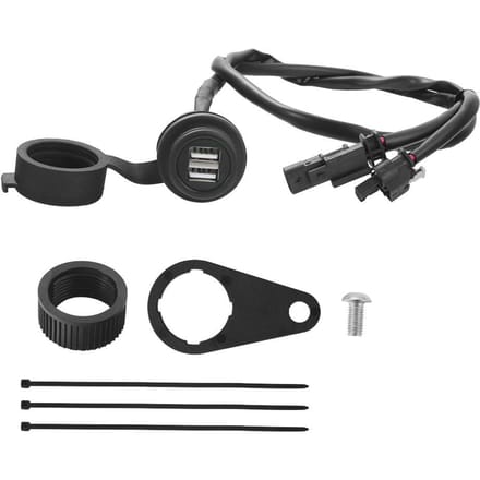 Motorfiets USB Laadstop Contactdoos Aangepaste USB Oplader Adapter met Dubbele 5V2A Poort Waterdichte Afdekking zwart