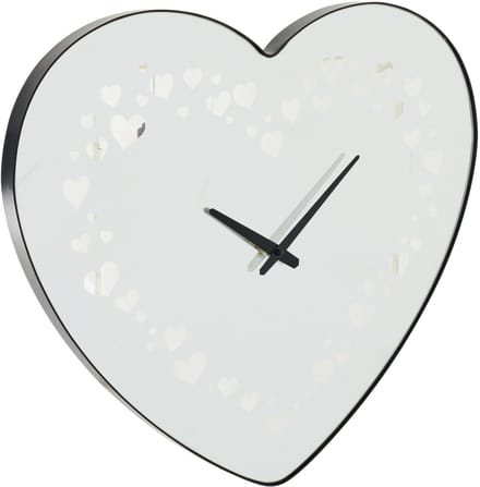 J-Line klok Hart - glas - zwart