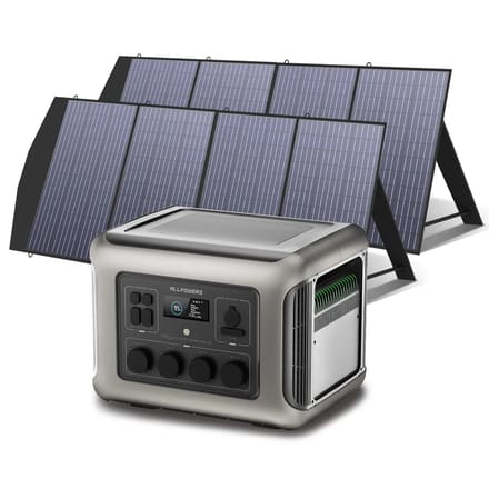 ALLPOWERS Zonnegeneratorset 2500W (R2500-V2 + SP033 200W zonnepaneel) - R2500-V2 + 2 stuks SP033 200W zonnepaneel