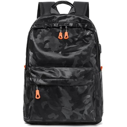 Sacs d'école étudiants à la mode de grande capacité, Sacs à dos pour ordinateur, Sacs à dos de sport camouflage tendance noir
