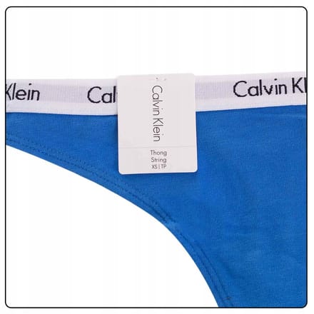 Calvin Klein - String - Niebieskie - Logo - S