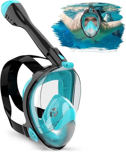 Full Face Snorkelmasker met 180° Panoramazicht & Camerahouder