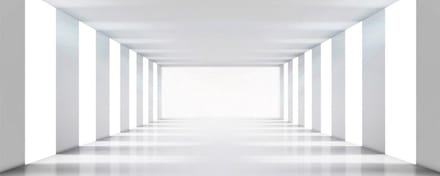 Fotobehang - White Corridor 375x150cm - Vliesbehang