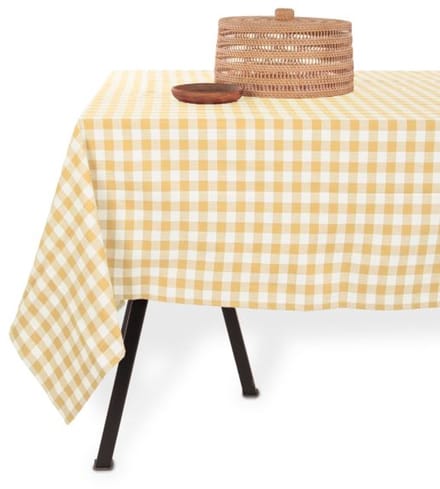 Tiseco - Tafelkleed GINGHAM - Katoen - Geblokt - 150x300 cm, geel