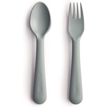 Mushie Kinderbestek Set Lepel en Vork - Sage