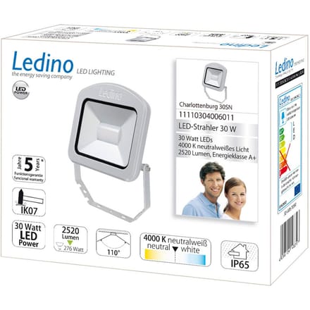 Ledino LED buitenspot Charlottenburg zilver 30W 4.000K