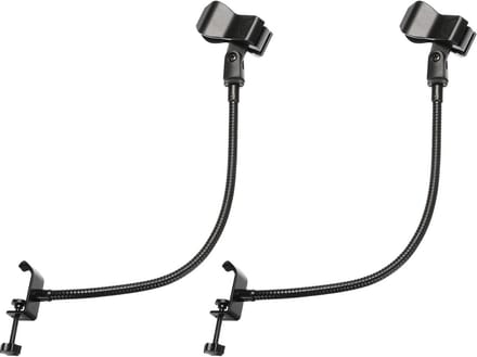 Zwanenhals Microfoonstandaard - Flexibele Armhouder - Desktop Opname - 185 Inch Lengte - 2 Stuks Set - Zwart