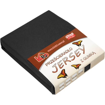 Jersey Hoeslaken met Elastiek 120x200 Zwart 150g/m2