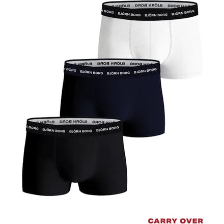 Björn Borg Cotton Stretch trunks - heren boxers korte pijp (3-pack) - wit - navy blauw - zwart
