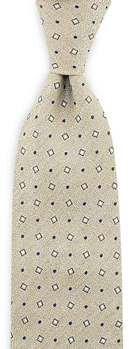 Sir Redman - Stropdassen - stropdas Marvelous Marco - beige / denimblauw / wit