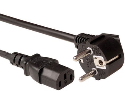 ACT Netsnoer LSZH Schuko CEE 7/7 male (haaks) - C13 IEC 60320 zwart 2,5 m AK5212