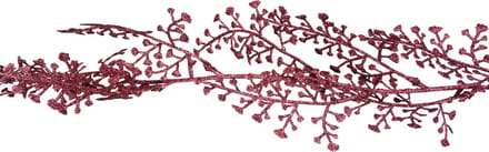 Cosy at Home kerstboom glitter guirlande/slinger - 2x - rood - 180 cm