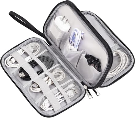 TIM® Kabel Organiser Tas - Organizer Tas - Zwart - 21cm x 13cm x 6cm