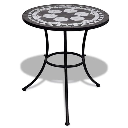 vidaXL - Bistrotafel - 60 - cm - mozaïek - zwart - en - wit