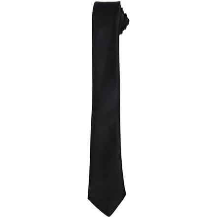 Premier Unisex Slanke Stropdas Volwassenen (Zwart)