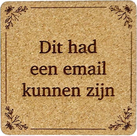 Kurken Onderzetter Email - Glazen Onderzetters - Gegraveerd - Tilburgs