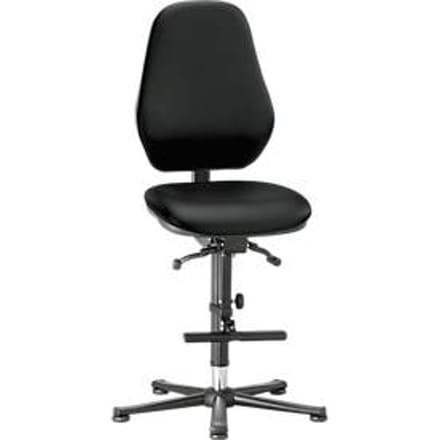 Labostoel LEANOS 9136, kunstleer, zwart