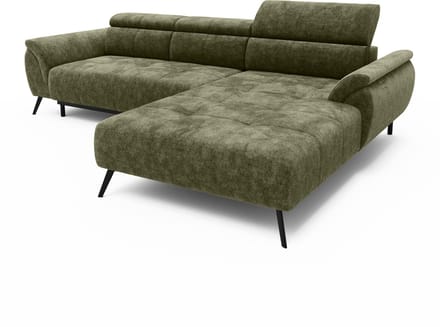 MASSIVMOEBEL24.DE hoekbank groen 100% polyester 286x184x79 cm SOFAS deels gemonteerd