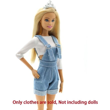30cm Dools handgemaakte denim overall met wit overhemd poppenaccessoire mode kinderen geschenken speelgoed