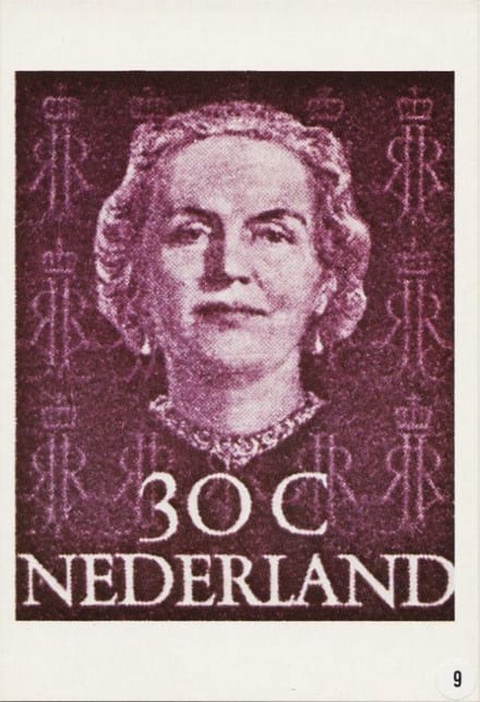 Briefkaart met afbeelding Koningin Juliana postzegel