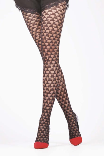 Daymod Maya Met Patroon panty 60 Denier - ZWART - Maat M