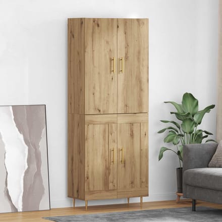 vidaXL - Highboard - Artisan - Eiken - 69,5 - x - 34 - x - 180 - cm - Bewerkt - hout