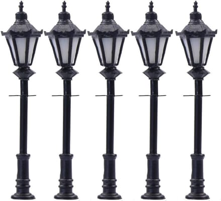 5x LED Parklantaarns Schaal H0 1:87 voor Modelspoorbaan en Diorama - 12-18V
