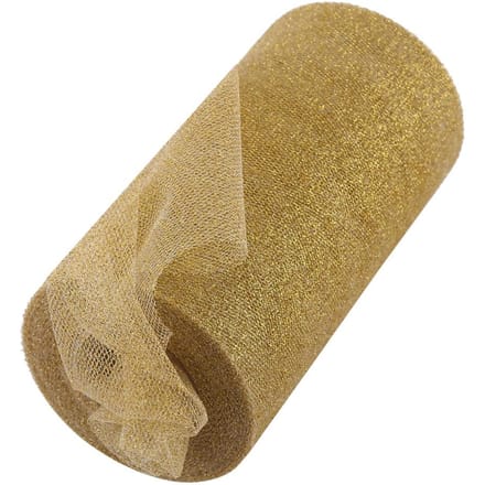 Glitter Tule Rol Spoel Stof Feestartikelen Bruiloftsdecoratie (Goud) wit