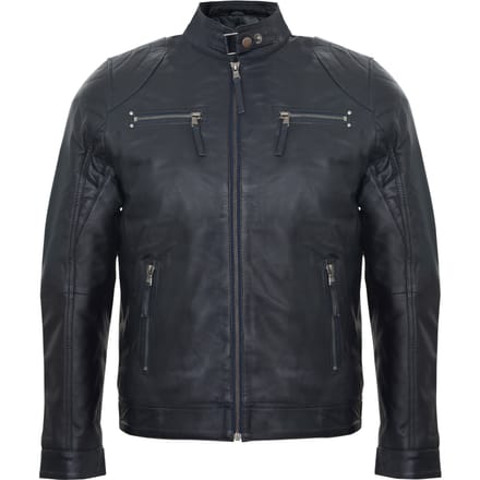 Leren biker racejack met rits