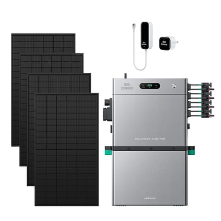 Zendure SolarFlow 2400 Pro - SolarFlow 2400 Pro & Slimme Meter P1 / 1*AB3000L (2.88 kWh) / 4*450W Bifacial Panel  (2340Wp Max)