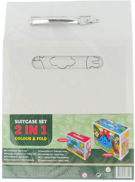 Wins Holland knutselset dino koffers - kleur je eigen kofferset, 2 stuks.