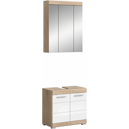 Lambada badkamercombinatie wit hoogglans MDF TZ eiken Sonoma NB - 34x60x191cm