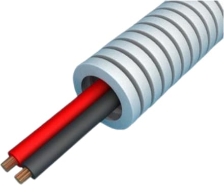 Snelflex flexibele buis luidsprekerkabel 2x0.75mm2 - 16mm per rol 100 meter (SFLS075)