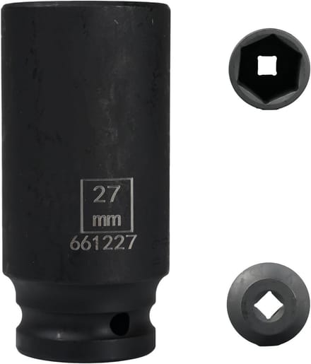 Steeksleutel 27 mm - Dopsleutel - Moeren Aandraaien - Chroom-molybdeen staal - 1/2 inch - Zilverkleurig