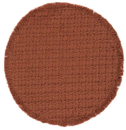 Tiseco - Placemat YUNA - SET/4 - boho - stof - Dia 38 cm - Rond, roodbruin