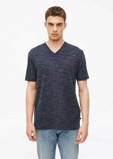 T-shirt met V-hals in gemengd katoen s.Oliver