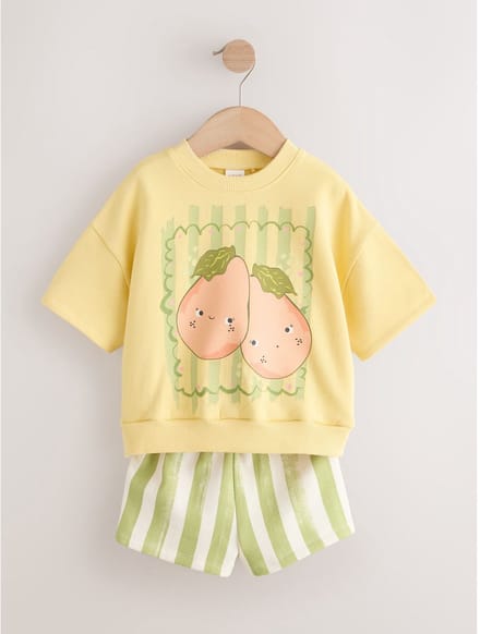Next - Meisjes - Set van top en short - Geel