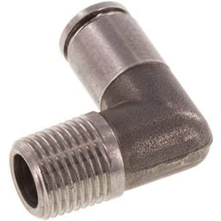 4mm x R1/8'' 90 graden L-verbinding RVS Insteekfitting Buitendraad FKM