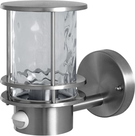 OSRAM ENDURA Classic buitenlamp met bewegingssensor, IP44, roestvrij staal in staalgrijs, E27-fitting, lamp niet inbegrepen